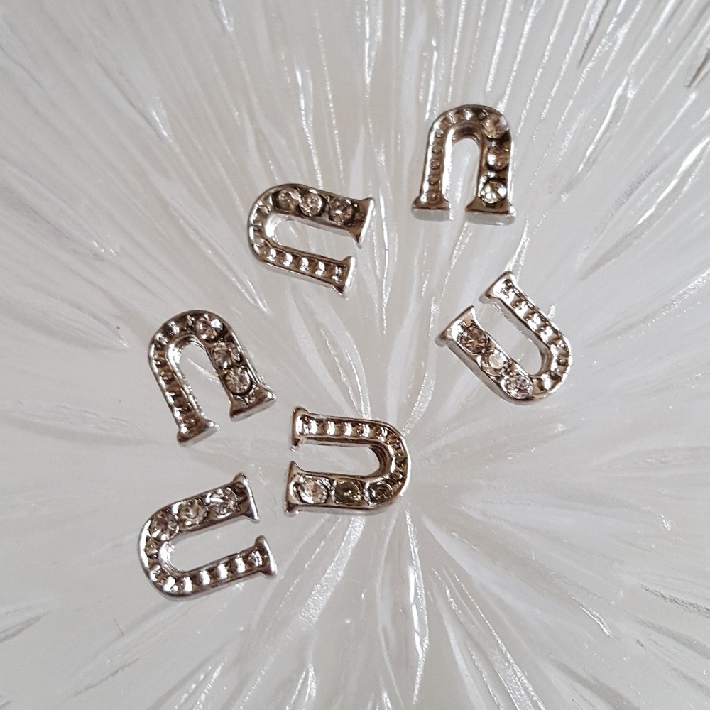 Letter U Floating Charm for Picture Lockets